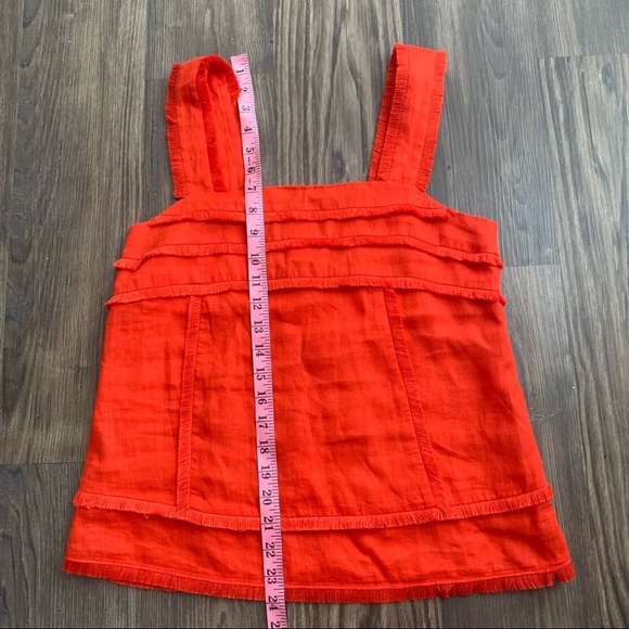 J.Crew Orange Fringe Linen Top - Picture 13 of 13